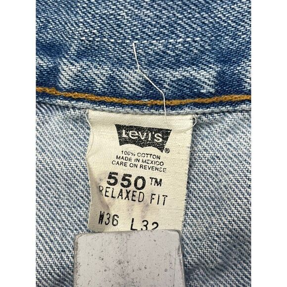 VINTAGE Levi's 550 Relaxed Fit Denim Jeans Men 34 X 31 Blue Tag Size 36 x 32 - Picture 11 of 14